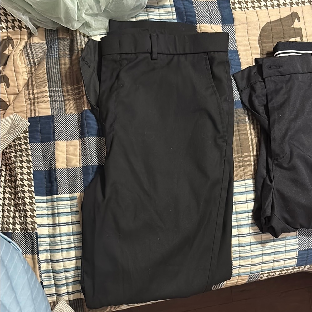 Kenneth Cole Black Dress Pants with Elastic Waistband